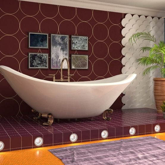 bañera en baño de diseño